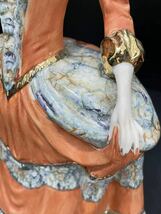 (315d1) 陶器人形 オレンジ ドール 西洋 レトロ ご婦人　石 PORCELANAS (陶器) 置物 インテリア 難あり_画像9
