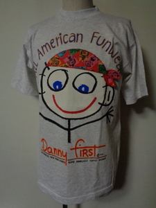 90s Danny First ダニーファースト tシャツ TEE 半袖 ロゴ プリント グレー 90年代 USA製 アメリカ製