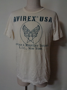 AVIREX アヴィレックス 半袖シャツ Tシャツ ホワイト size M アビレックス アメカジ デカロゴ メンズ トップス