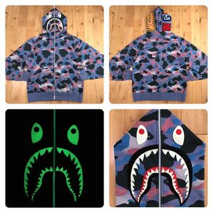 ★蓄光★ Grid Camo SHARK FULL ZIP HOODIE Lサイズ a bathing ape BAPE シャーク パーカー エイプ ベイプ アベイシングエイプ 迷彩 z3