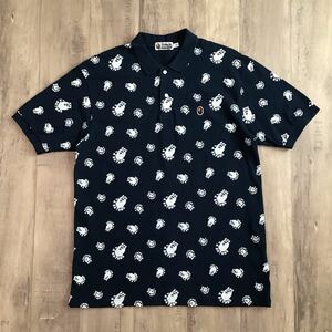 ★XXL★ APE HEAD LOGO ポロシャツ ネイビー a bathing ape BAPE polo shirt エイプ ベイプ アベイシングエイプ 2XL z91