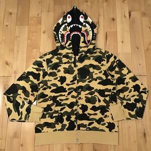 1st camo yellow double Shark Parker M size double shark full zip hoodie a bathing ape BAPE Ape Bape camouflage w11