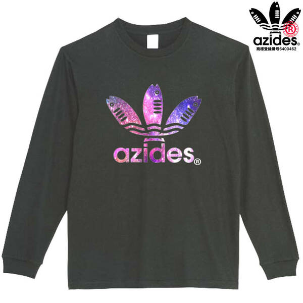 【azides黒3XL】アジデスコスモロングTシャツ おもしろロンT 長袖 魚釣り プレゼント 新品　送料無料