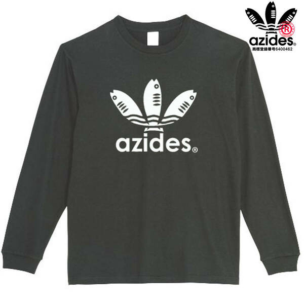【azides黒M】アジデスロングTシャツ おもしろロンT 長袖 魚釣り プレゼント 新品　送料無料
