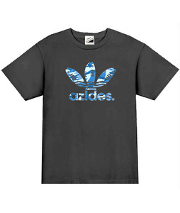 【azides黒青XL】5ozアジデスロゴ迷彩Tシャツ面白いおもしろパロディネタプレゼント送料無料・新品