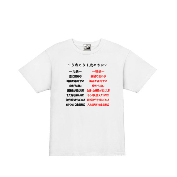 【パロディ白XL】5oz18と81の違いTシャツ面白いおもしろうけるネタプレゼント送料無料・新品2300円