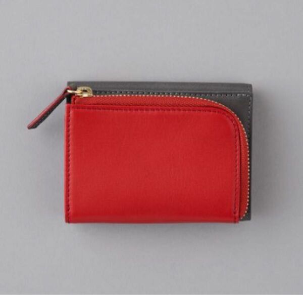 ほぼ日　カクマ　CACUMA ミニウォレット mini wallet レッド×グレー