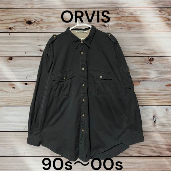 オービス　ORVIS 90s 00s サファリシャツ　長袖シャツ　古着