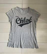 SEE by Chloe シーバイクロエ　グレー×黒ブラック　ロゴ　半袖カットソーTシャツ　イタリアサイズ40 春夏_画像1