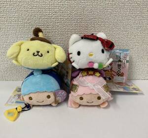 4種セット　サンリオ　まめぷちシリーズ　東京スカイツリー　ぬいぐるみマスコット　ポムポムプリン　キティ　キキララ