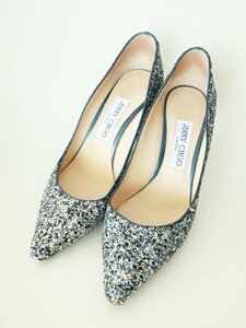 【送料込】JIMMY CHOO ◇ パンプス ◇ レディース【6427525】ジミーチュウ 24.5cm ネイビー / 大人 グリッターヒール 高級 パーティー 人気