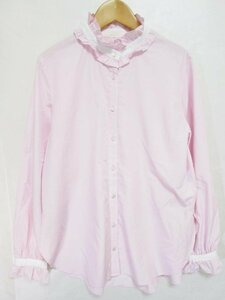 [ including carriage ] beautiful goods!2023 year made *SHIPS Ships shirt * blouse pink double frill k relic blouse stand-up collar sizeONE/950689