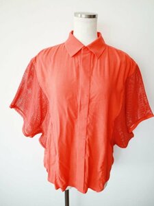 【送料込】ISSEY MIYAKE ◇ 新品タグ付 ブラウス ◇ レディース【6427563】イッセイミヤケ M レッド / 大人 カジュアル メッシュスリーブ