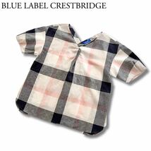 BLUE LABEL CRESTBRIDGE ブルーレーベルクレストブリッジ Burberry バーバリー ブラウス カットソー Tシャツ トップス チェック リネン_画像1