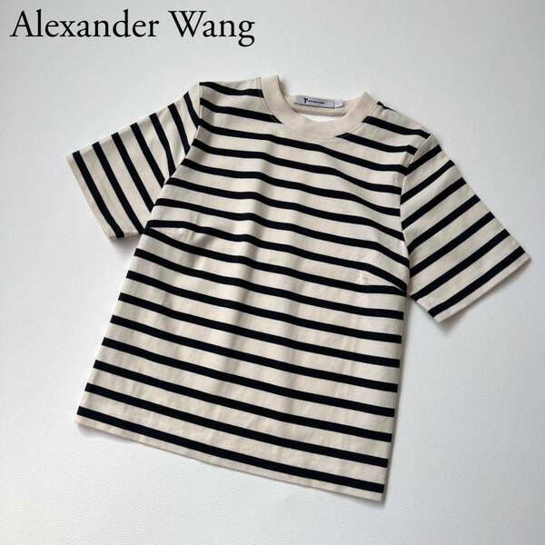 Alexander Wang アレキサンダーワン カットソー Tシャツ 半袖シャツ トップス ボーダー 背面カットアウトデザイン カットオフデザイン