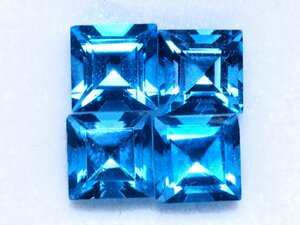 天然スイスブルートパーズ ルース おまとめ3.57 ct、ケース入り