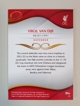 2022-23 TOPPS LIVERPOOL LINEAGE ファン ダイク VAN DIJK ベース リバプール_画像2