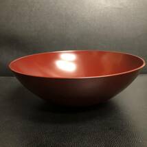 《食器》 漆器調「大サイズのボウル(鉢)：お椀のマーク 朱赤色」 直径：約21.8cm・高さ：約7.3cm 和食器：1点_画像3