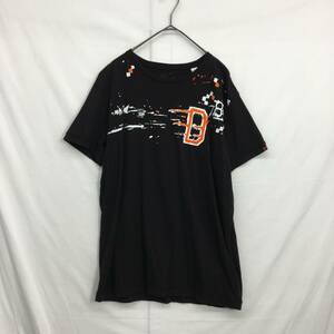 KZ6633★DIESEL : プリントTシャツ★L★黒 ディーゼル