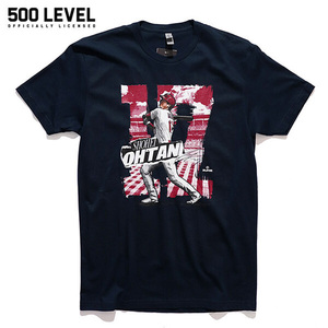 【500 LEVEL】Shohei Ohtani Los Angeles A Rough WHT 大谷翔平 半袖 Tシャツ エンゼルス ロウ ネイビー XLサイズ