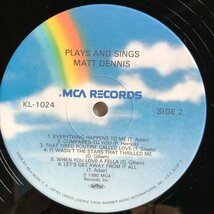 Matt Dennis / Plays And Sings Matt Dennis LP Kapp Records ・WEA MUSIC_画像5