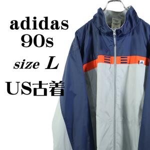 [ rare *US old clothes ]90s adidas Adidas nylon jacket mesh 