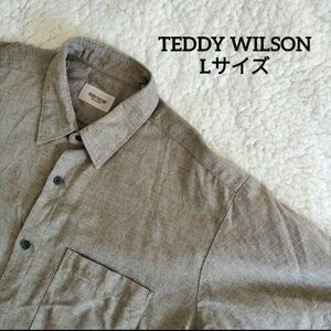 【送料無料】TEDDY WILSON ブラウン系 半袖 シャツ Lサイズ