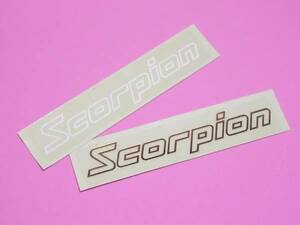 シマノ SHIMANO スコーピオン Scorpion ステッカー 金 + 白 長88mm 2枚組 クリア地 シール