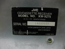 K-1880　JVC　ビクター　KW-XZ75　フロント AUX　2Dサイズ　CD&カセットデッキ　故障品_画像10