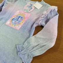 ☆新品☆絵子猫ECONECO☆長袖レースニットワンピース☆110㎝☆女の子用☆パープル☆No.1266_画像4