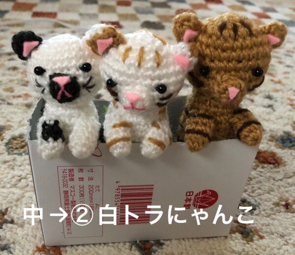 猫②白トラにゃんこあみぐるみストラップ