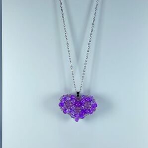No.1-F ハートのネックレス【ハンドメイド】