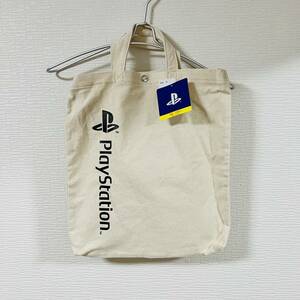 PlayStation(プレイステーション) - プレステ ロゴ トートバッグ 白色 男女兼用 コットントート トート PS SONY (タグ付き新品未使用)