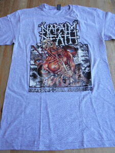 NAPALM DEATH Tシャツ グレーM ナパーム・デス / anal cunt carcass terrorizer earache brutal truth dropdead AC