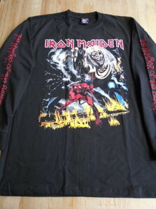 IRON MAIDEN 長袖 Tシャツ The number of the beast 黒M アイアンメイデン ロンT / metallica motorhead slayer def leppard