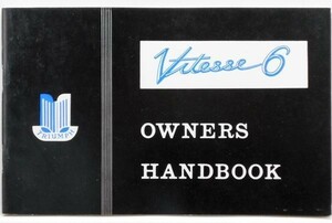 TRIUMPH Vitesse 6 OWNER'S HANDBOOK 英語版