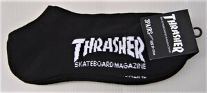 THRASHER スラッシャー 3足セット ソックス アンクルレングス 足底パイル 黒 M 25～27cm TH-SX204 メンズ 人気 おしゃれ