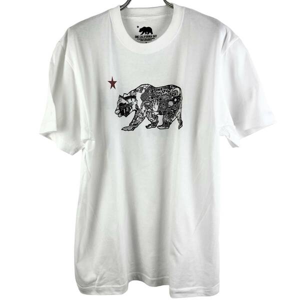 One California Day Bear Pattern T Shirt (white)