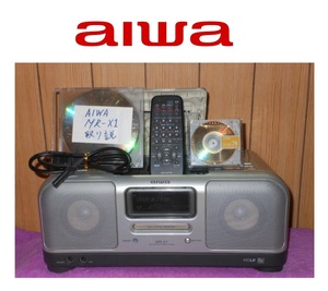 [ free shipping. ]*AIWA Aiwa MR-X1gdo design . radio-cassette * radio program =MD recording . reproduction OK*MD user's manual remote control attaching *CD defect 