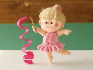 * large height shining beautiful. active girl * kit * rhythmic sports gymnastics * felt mascot * sport 