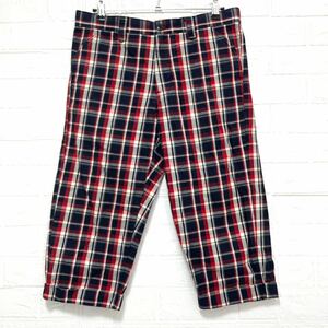 【GAP】ギャップ チェック柄 クロップド パンツ コットン100％ 定番人気 オールド アメカジ ハーフパンツ メンズMサイズ/10111ｍ