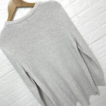 【H&M】エイチアンドエム BASIC DIVIDED ベーシック ロング丈 ニット セーター ライトグレー 灰色 US Sサイズ メンズM相当/10116ｍ_画像6