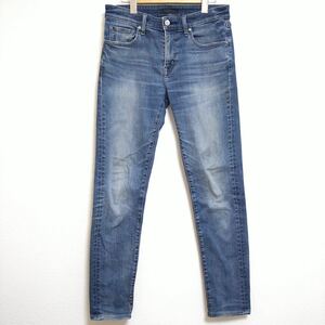 【UNIQLO JEANS】ユニクロ 色落ち加工 スキニー ジーンズ デニム パンツ インディゴブルー サイズ ウエスト29（73㎝）表記/10146ｗ