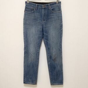 【NAVY JEANS】ネイビー ジーンズ フリース裏地付き デニムパンツ インディゴブルー 薄い紺色 バイクウエア メンズ28サイズ/10395ｊ