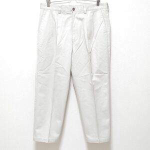 【Chino Pants TRUSTUS】トラスタス チノパン 白オフホワイト系 ツータック シンプル フォーマル パンツ ウエスト91表記サイズ/10789ｊ