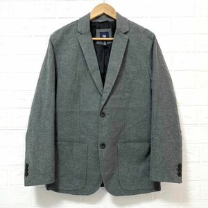 【GAP】ギャップ テーラード ジャケット グレー灰色 コットン100％ 2ボタン フォーマル 紳士ビジネス スーツ上着 サイズXXSメンズ/10525ｍ