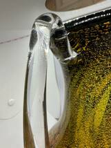 MS-1892-1 KURATA Craft Glass 倉田クラフトガラス ガラス花瓶 金彩模様 工芸ガラス 箱付_画像4