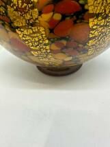 MS-1892-1 KURATA Craft Glass 倉田クラフトガラス ガラス花瓶 金彩模様 工芸ガラス 箱付_画像8