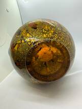 MS-1892-1 KURATA Craft Glass 倉田クラフトガラス ガラス花瓶 金彩模様 工芸ガラス 箱付_画像10