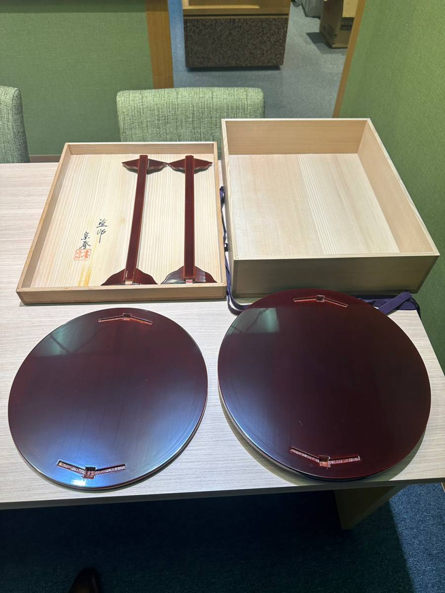 MS-1891-1【古美術】塗師久世宗春裏千家木製組立式茶棚茶道具供物台
